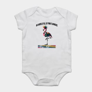 In a World Full of Pink Flamingos, Be a Punk Flamingo Baby Bodysuit